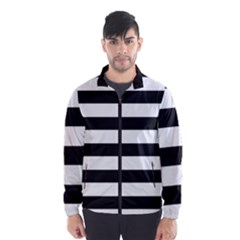 Black And White Large Stripes Goth Mime French Style Men s Windbreaker by genx