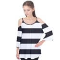 Black and White Large Stripes Goth Mime french style Flutter Tees View1