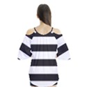 Black and White Large Stripes Goth Mime french style Flutter Tees View2