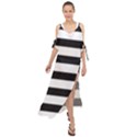 Black and White Large Stripes Goth Mime french style Maxi Chiffon Cover Up Dress View1