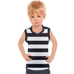 Black And White Large Stripes Goth Mime French Style Kids  Sport Tank Top