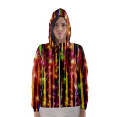 Illustrations Star Bands Wallpaper Women s Hooded Windbreaker by HermanTelo