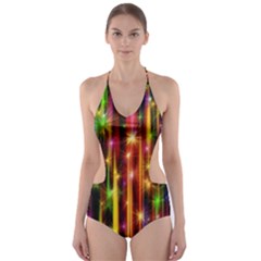 Illustrations Star Bands Wallpaper Cut-out One Piece Swimsuit by HermanTelo