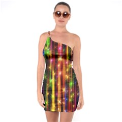 Illustrations Star Bands Wallpaper One Soulder Bodycon Dress