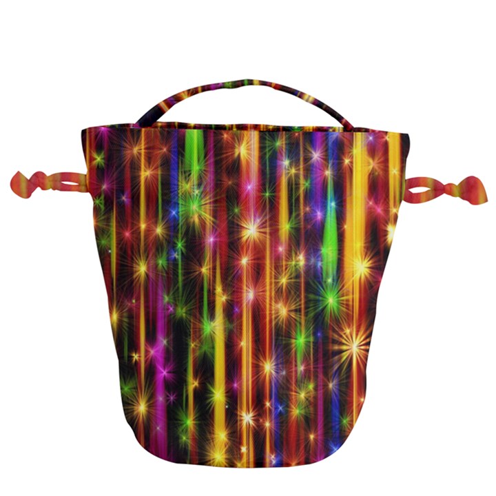 Illustrations Star Bands Wallpaper Drawstring Bucket Bag