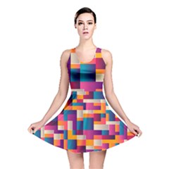 Abstract Geometry Blocks Reversible Skater Dress by Bajindul