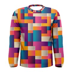 Abstract Geometry Blocks Men s Long Sleeve Tee