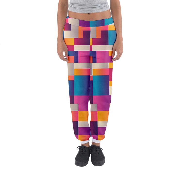 Abstract Geometry Blocks Women s Jogger Sweatpants