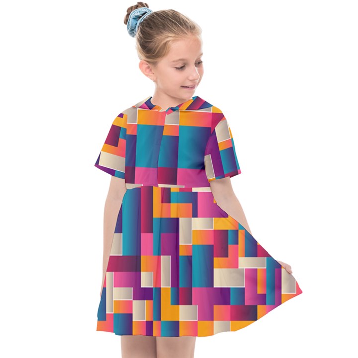 Abstract Geometry Blocks Kids  Sailor Dress