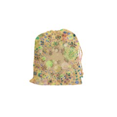 Flowers Color Colorful Watercolour Drawstring Pouch (small)