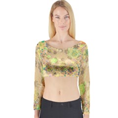 Flowers Color Colorful Watercolour Long Sleeve Crop Top