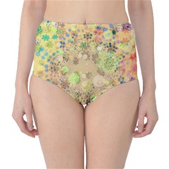 Flowers Color Colorful Watercolour Classic High-waist Bikini Bottoms