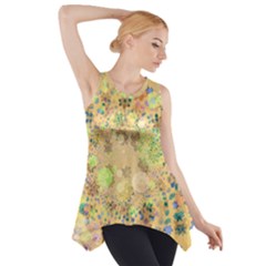 Flowers Color Colorful Watercolour Side Drop Tank Tunic