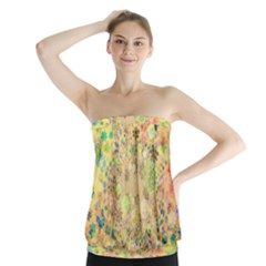 Flowers Color Colorful Watercolour Strapless Top