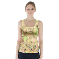 Flowers Color Colorful Watercolour Racer Back Sports Top