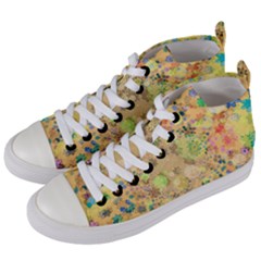 Flowers Color Colorful Watercolour Women s Mid-top Canvas Sneakers