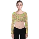 Flowers Color Colorful Watercolour Velvet Long Sleeve Crop Top View1