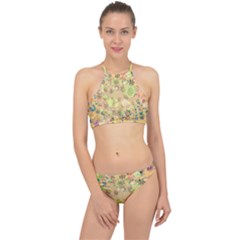 Flowers Color Colorful Watercolour Racer Front Bikini Set by HermanTelo