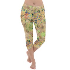 Flowers Color Colorful Watercolour Lightweight Velour Capri Yoga Leggings