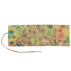 Flowers Color Colorful Watercolour Roll Up Canvas Pencil Holder (m)