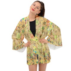 Flowers Color Colorful Watercolour Long Sleeve Kimono