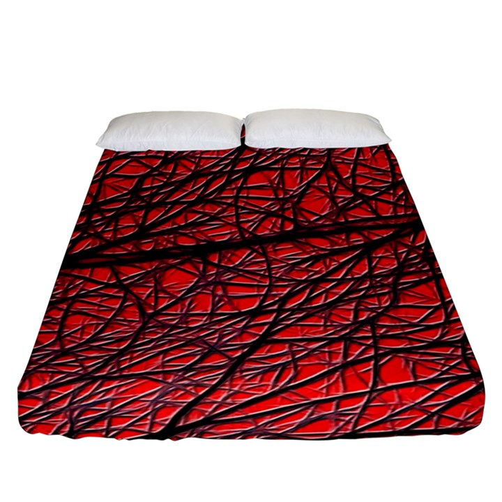 Neurons Cells Train Link Brain Fitted Sheet (Queen Size)