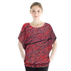 Neurons Cells Train Link Brain Batwing Chiffon Blouse