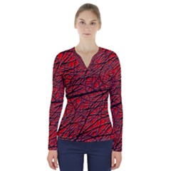 Neurons Cells Train Link Brain V-neck Long Sleeve Top by HermanTelo