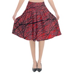 Neurons Cells Train Link Brain Flared Midi Skirt