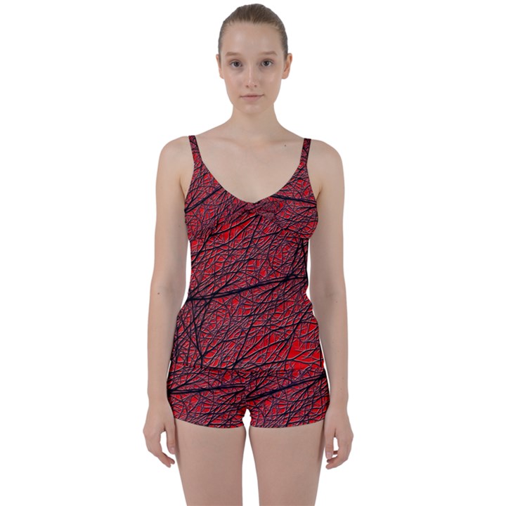 Neurons Cells Train Link Brain Tie Front Two Piece Tankini