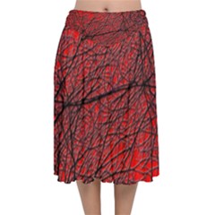 Neurons Cells Train Link Brain Velvet Flared Midi Skirt