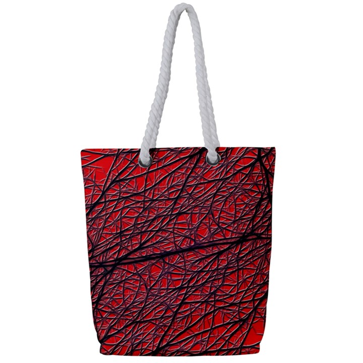 Neurons Cells Train Link Brain Full Print Rope Handle Tote (Small)