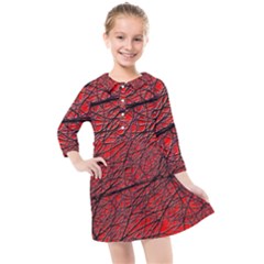 Neurons Cells Train Link Brain Kids  Quarter Sleeve Shirt Dress by HermanTelo