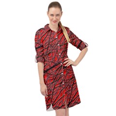 Neurons Cells Train Link Brain Long Sleeve Mini Shirt Dress