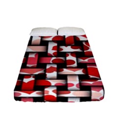 Background Red Summary Fitted Sheet (full/ Double Size) by HermanTelo