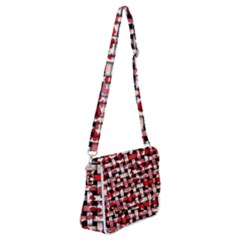 Background Red Summary Shoulder Bag With Back Zipper