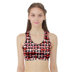 Background Red Summary Sports Bra With Border by HermanTelo