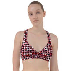 Background Red Summary Sweetheart Sports Bra