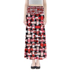 Background Red Summary Full Length Maxi Skirt