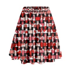 Background Red Summary High Waist Skirt