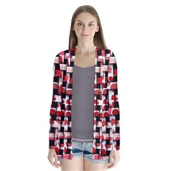 Background Red Summary Drape Collar Cardigan