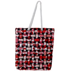 Background Red Summary Full Print Rope Handle Tote (large) by HermanTelo