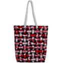 Background Red Summary Full Print Rope Handle Tote (Small) View2