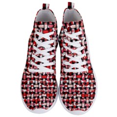 Background Red Summary Men s Lightweight High Top Sneakers