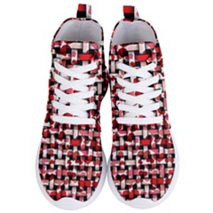 Background Red Summary Women s Lightweight High Top Sneakers