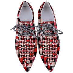 Background Red Summary Women s Pointed Oxford Shoes