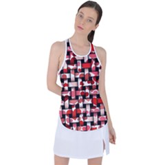 Background Red Summary Racer Back Mesh Tank Top