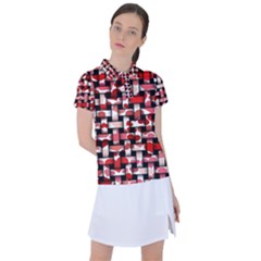 Background Red Summary Women s Polo Tee