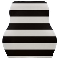 Black And White Large Stripes Goth Mime French Style Car Seat Velour Cushion  by genx