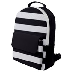 Black And White Large Stripes Goth Mime French Style Flap Pocket Backpack (small) by genx